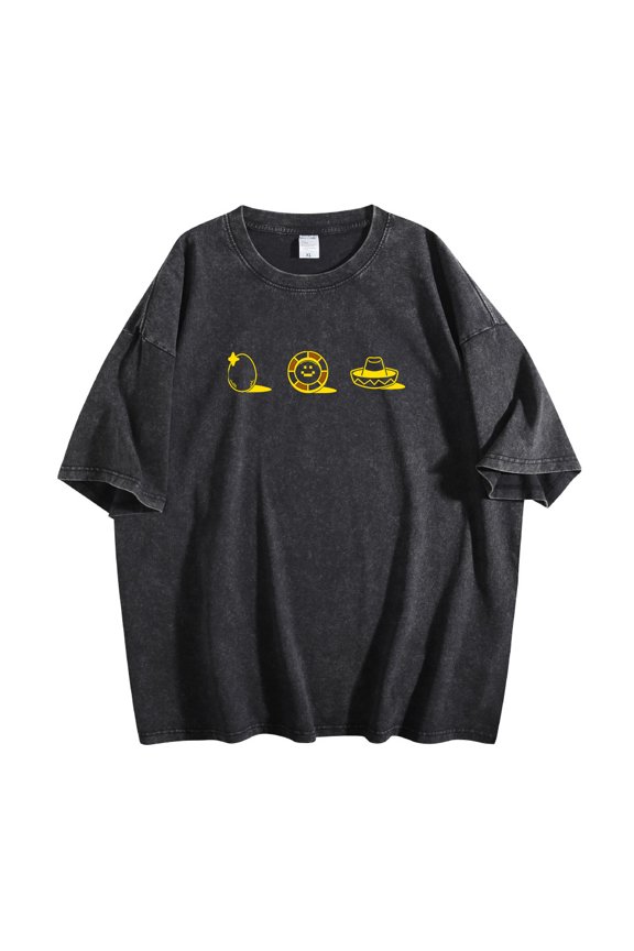 Quackity Final Washed Cotton T-shirt Unisex Crewneck Short Sleeve Tee Casual Fashion Tops