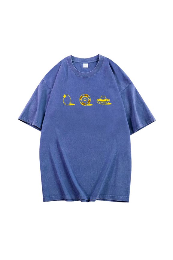 Quackity Final Washed Cotton T-shirt Unisex Crewneck Short Sleeve Tee Casual Fashion Tops