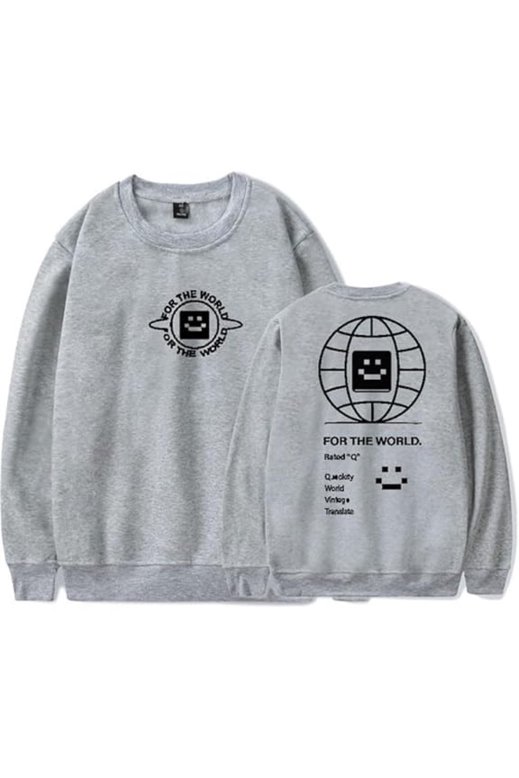 Quackity For The World Long Sleeve Crewneck Sweatshirt Women Men Casual Streetwear Fashion Clothes
