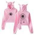 thumbnail image 1 of Quackity For The World Streetwear Female Cat Ears Hoodie Long Sleeve Crop Top Women's Clothes, 1 of 3