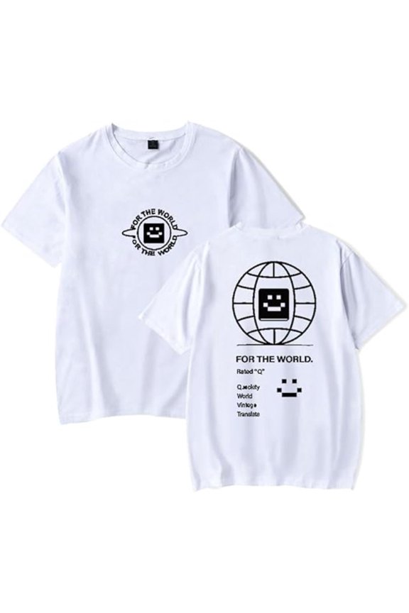 Quackity For The World T-Shirt Women Men Crewneck Casual Short Sleeve Fashion Tee