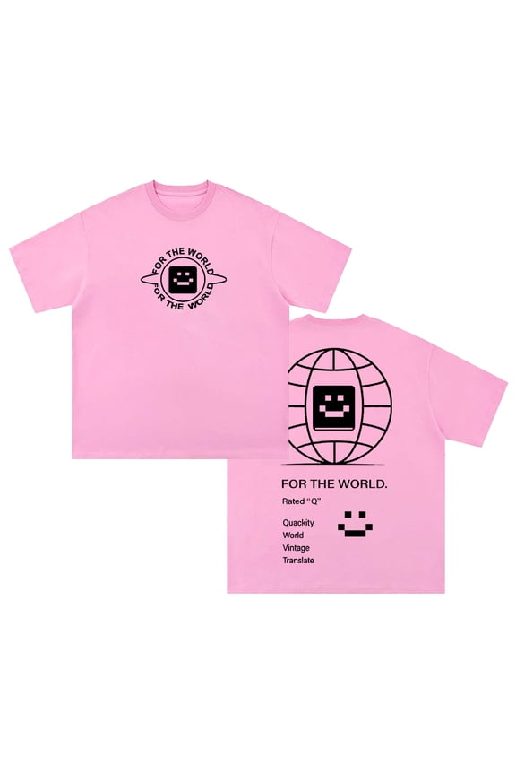 Quackity For The World T-shirt Crewneck Short Sleeve Cotton Tee Women Men Streetwear Tops