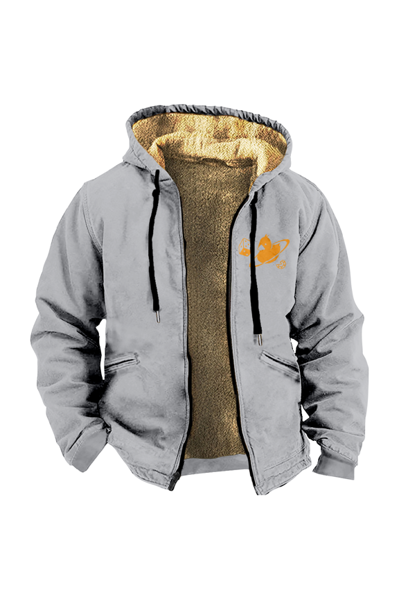 Quackity Las Nevadas Zipper Hoodie Men's Long Sleeve Jacket Fashion Streetwear Thickened Winter Coat