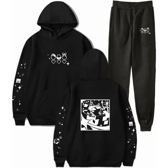 Quackity QSMP Original Egg Men/Women Fall Suit Hoodies Sportswear Hooded Ankle Banded Pant Two Piece Set