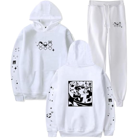 Quackity QSMP Original Egg Men/Women Fall Suit Hoodies Sportswear Hooded Ankle Banded Pant Two Piece Set
