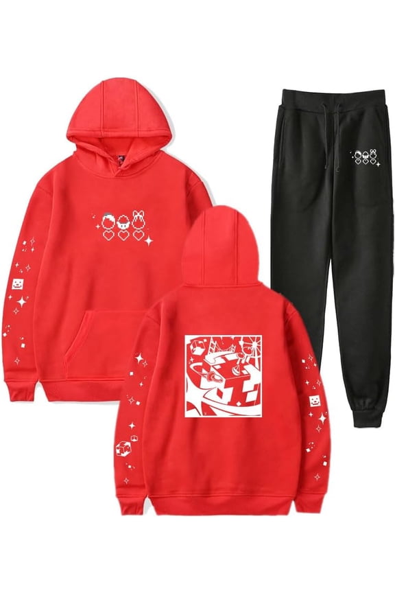 Quackity QSMP Original Egg Men/Women Fall Suit Hoodies Sportswear Hooded Ankle Banded Pant Two Piece Set