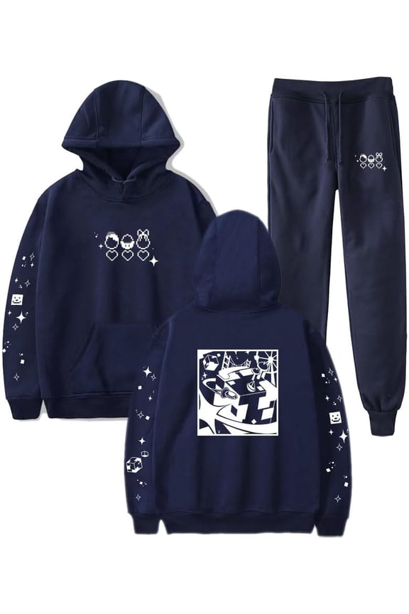 Quackity QSMP Original Egg Men/Women Fall Suit Hoodies Sportswear Hooded Ankle Banded Pant Two Piece Set