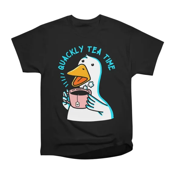Quackly Tea Time T-Shirt Tee Gift For Him Merch For Her Apparel For Friend