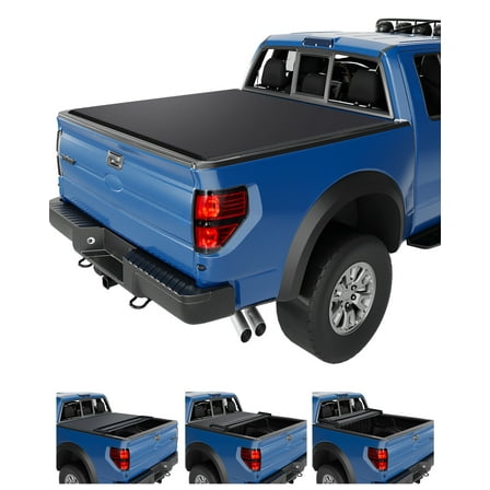 Quad 4-Fold Soft Folding Truck Bed 5.5 FT Tonneau Cover Compatible for 2015-2023 Ford F150