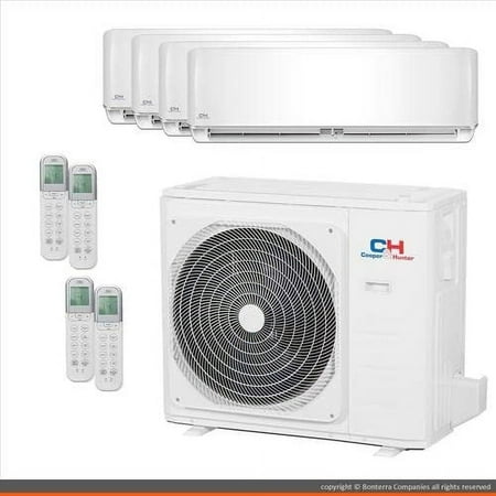 Quad 4 Zone Mini Split Ductless Air Conditioner Heat Pump 9000 9000 9000 18000 Multi 23 Seer