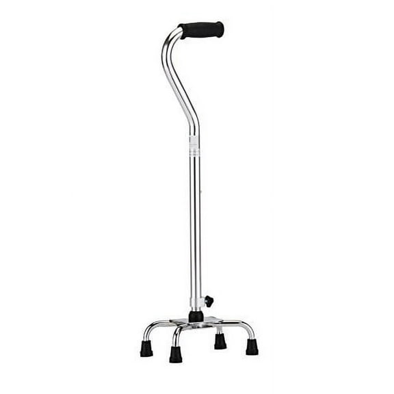 NOVA Heavy Duty Quad Cane, 500 lb. Weight Capacity Four Legged Walking Cane, Height (for Users 411  64) & Left or Right Side Adjustable, Color Silver