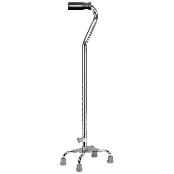 Quad Cane, Small Base, Chrome