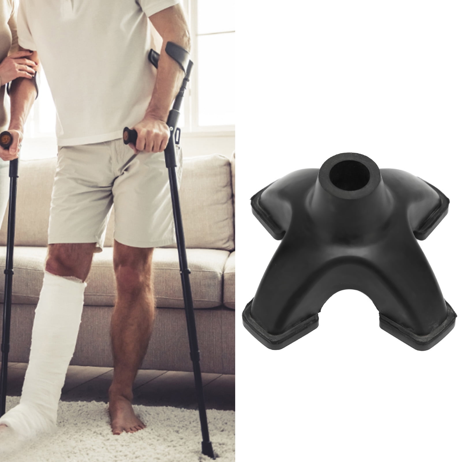 Quad Cane Tips, Imitation Tire Texture Rubber Thick Design 16mm