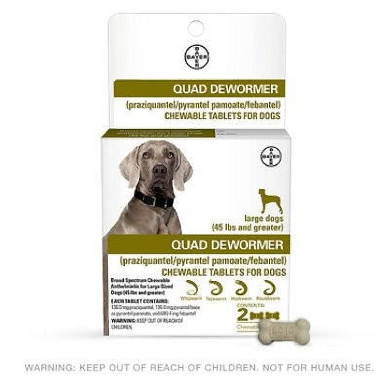 Quad Dewormer Chewable Tablets For Dogs, 58 OFF