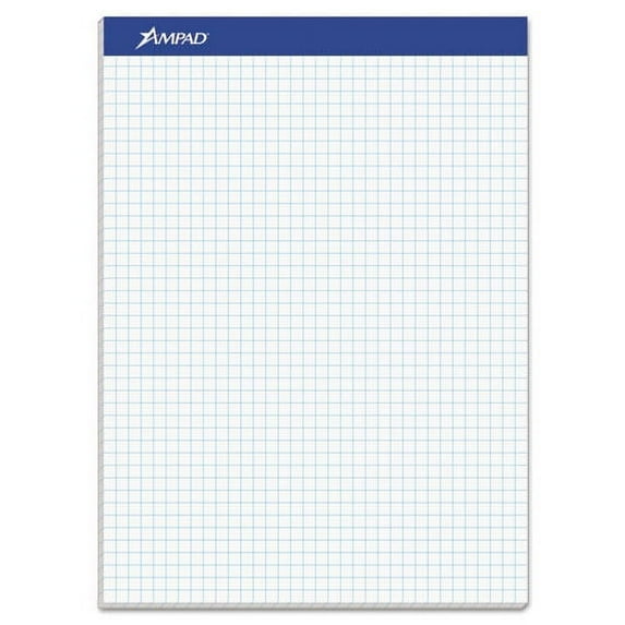 Quad Double Sheet Pad, Quadrille Rule (4 Sq/in), 100 White 8.5 X 11.75 Sheets | Bundle of 2 Pads