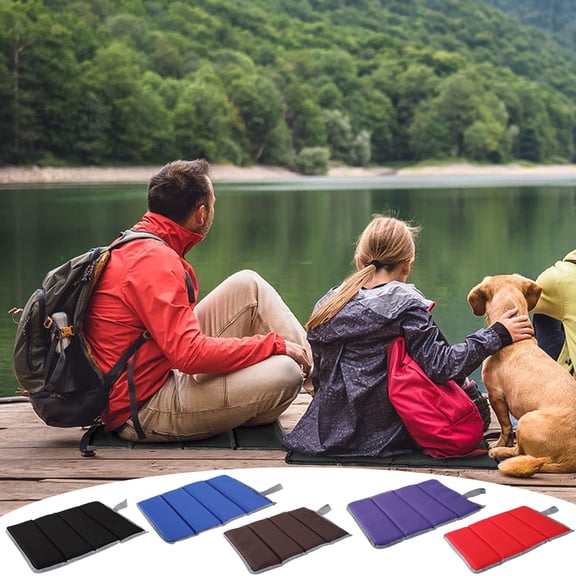 Quad-Fold Camping Mat 1PC Portable Outdoor Seat Cushion Pearl Cotton Insulated Damp-Proof Ground Protection for Hiking Picnics(Black),Ccwuwei