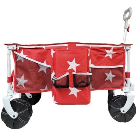 Quad Folding Wagon Red with White