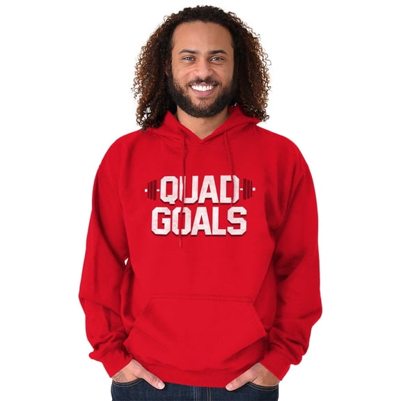 Quad Goals Weightlifting Barbell Unisex Plus Size Hoodie Brisco Brands 4X