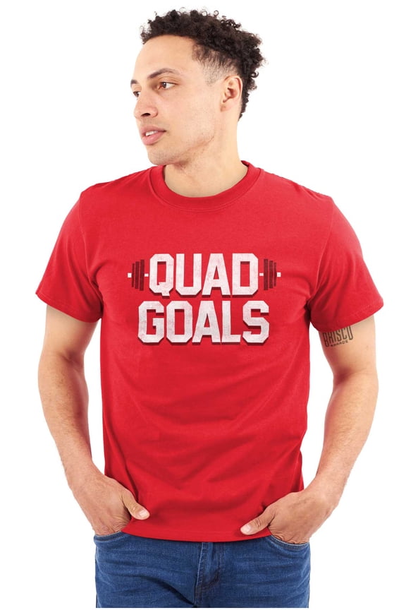 Quad Goals Weightlifting Barbell Men's Graphic T Shirt Tees Brisco Brands L