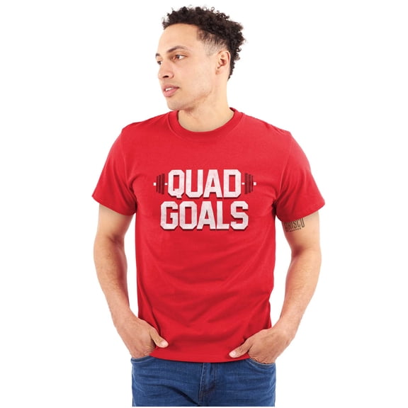 Quad Goals Weightlifting Barbell Plus Size Crewneck Graphic Tee Shirt Brisco Brands 3X