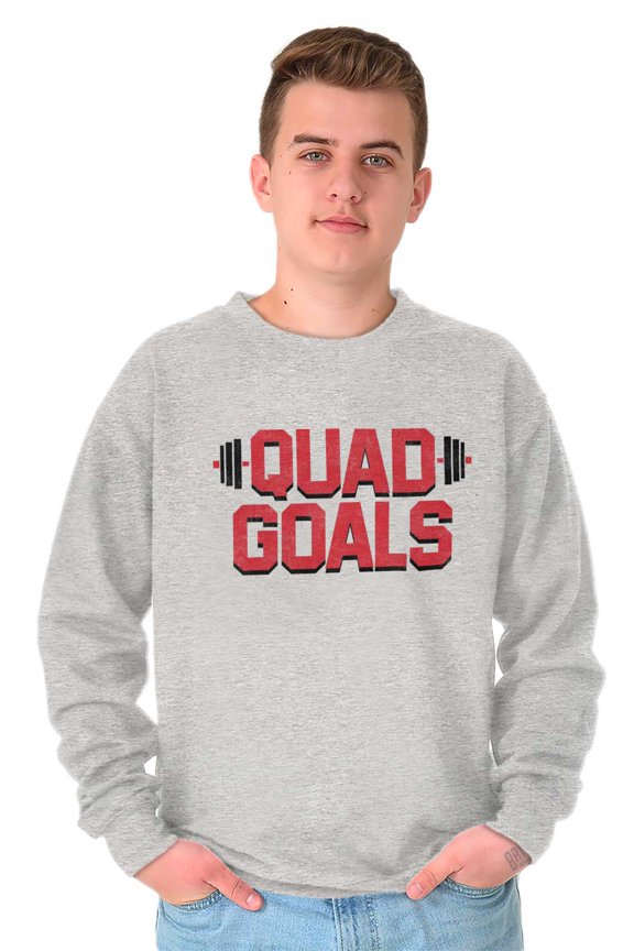Quad Goals Weightlifting Barbell Sweatshirt for Men or Women Brisco Brands L