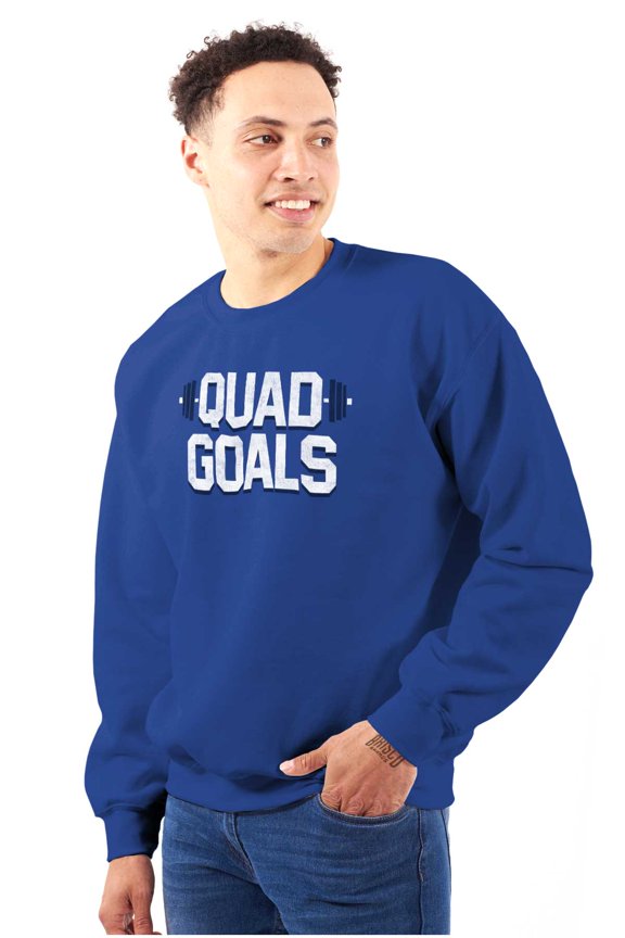 Quad Goals Weightlifting Barbell Sweatshirt for Men or Women Brisco Brands L