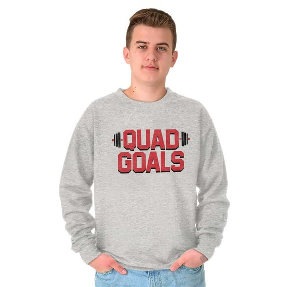 Quad Goals Weightlifting Barbell Sweatshirt for Men or Women Brisco Brands M