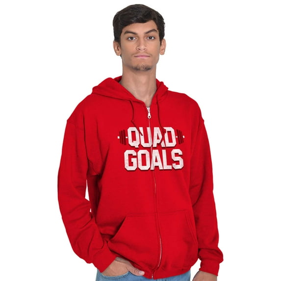 Quad Goals Weightlifting Barbell Unisex Plus Size Zip Hoodie Brisco Brands 2X
