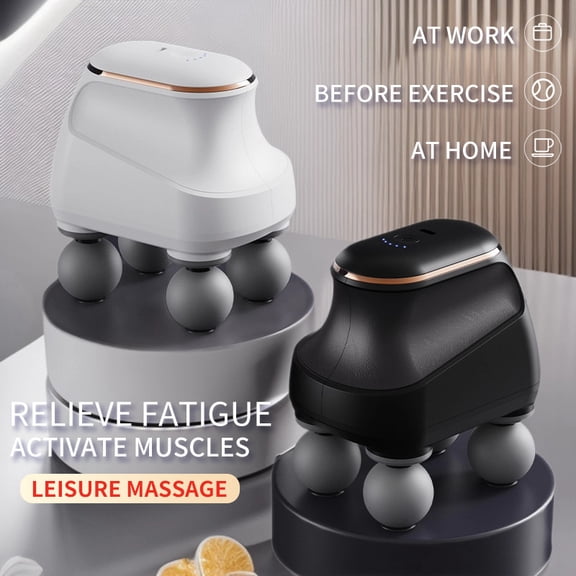 Quad-Head Mini Massage Gun for Wide Coverage Muscle Relaxation, 4-Node Portable Percussion Massager for Deep Tissue Wellness, USB Rechargeable Tool