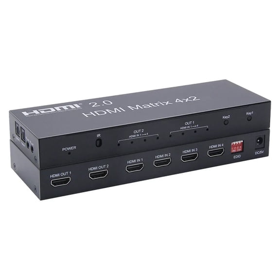 Quad In Two Out Matrix HD Resolution 4K60HZ Output 4X2 Matrix Switching Splitter 4x2