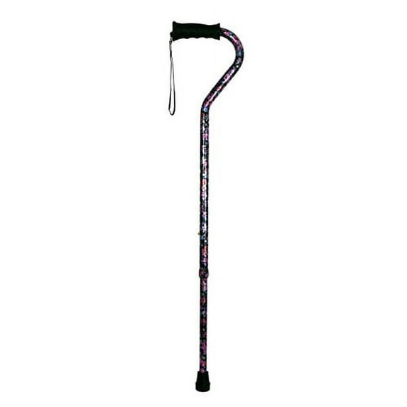 Quad Offset Adjustable Walking Cane with Small Base by Carex, Black Size 2, 1 Ea, 3 Pack