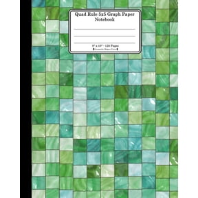 Quad Rule 5x5 Graph Paper Notebook. 8 X 10. 120 Pages. Geometric Shapes Cover: Shiny Grid Squares Tiles Design Pattern C, (Paperback)
