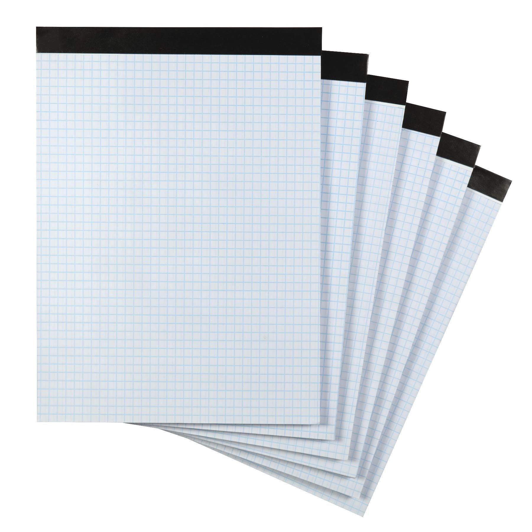 Quad-Ruled Graph Paper Pad with Sturdy Back, Perforated, 8.5" x 11.75", White, 100 Sheets/Pad, 2-Pack