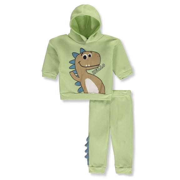 Quad Seven Baby Boys' 2-Piece Dinosaur Joggers Set Outfit Color: green/multi Size: 3 - 6 months