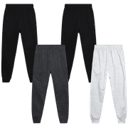 Quad Seven Boy’ Sweatpants – 4 Pack Active Fleece Joggers (Size: 8-18)