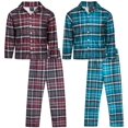 Quad Seven Boy's Flannel Fleece Pajamas 4 Piece Long Sleeve Button