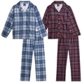 thumbnail image 1 of Quad Seven Boys Pajamas Set Flannel Fleece Long Sleeve Button Down and Pajama Bottoms Sleepwear 4 Piece, 1 of 7