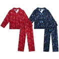 thumbnail image 1 of Quad Seven Boys Flannel Fleece Pajamas - 4 Piece Long Sleeve Button Down Sleepwear Set (Sizes: 8-14), 1 of 7