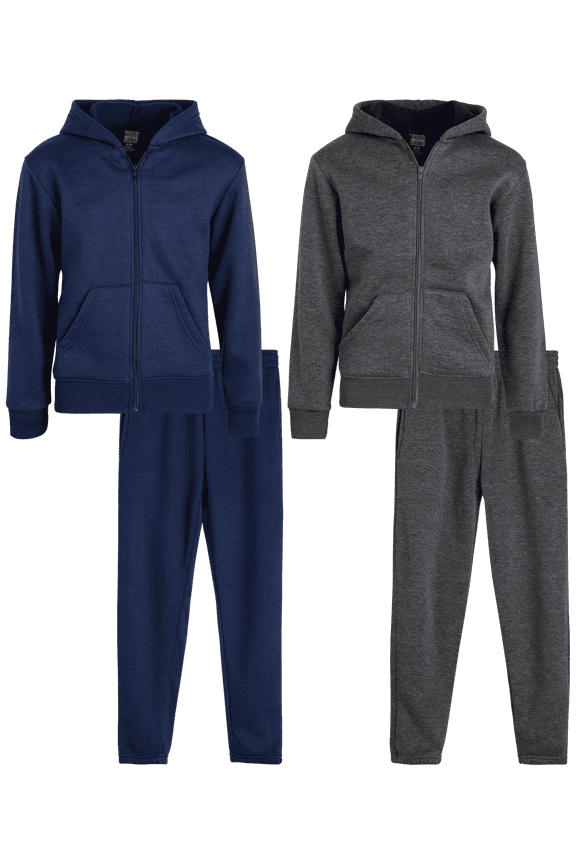 Boy's Fleece Full Zip Hoodie Joggers Outfit Set