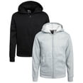 thumbnail image 1 of Quad Seven Boy's Sweatshirt - 2 Pack Fleece Full Zip Up Basic Core Hooded Sweatshirt - Boy's Athletic Comfort Hoodie (8-18), 1 of 7