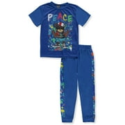 Quad Seven Boys' 2-Piece Bear Pajamas - royal blue, 12 - 14 (Big Boys)