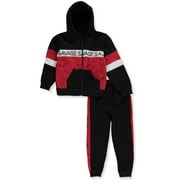 Quad Seven Boys' 2-Piece Savage Joggers Set Outfit - black/red, 2t (Toddler)