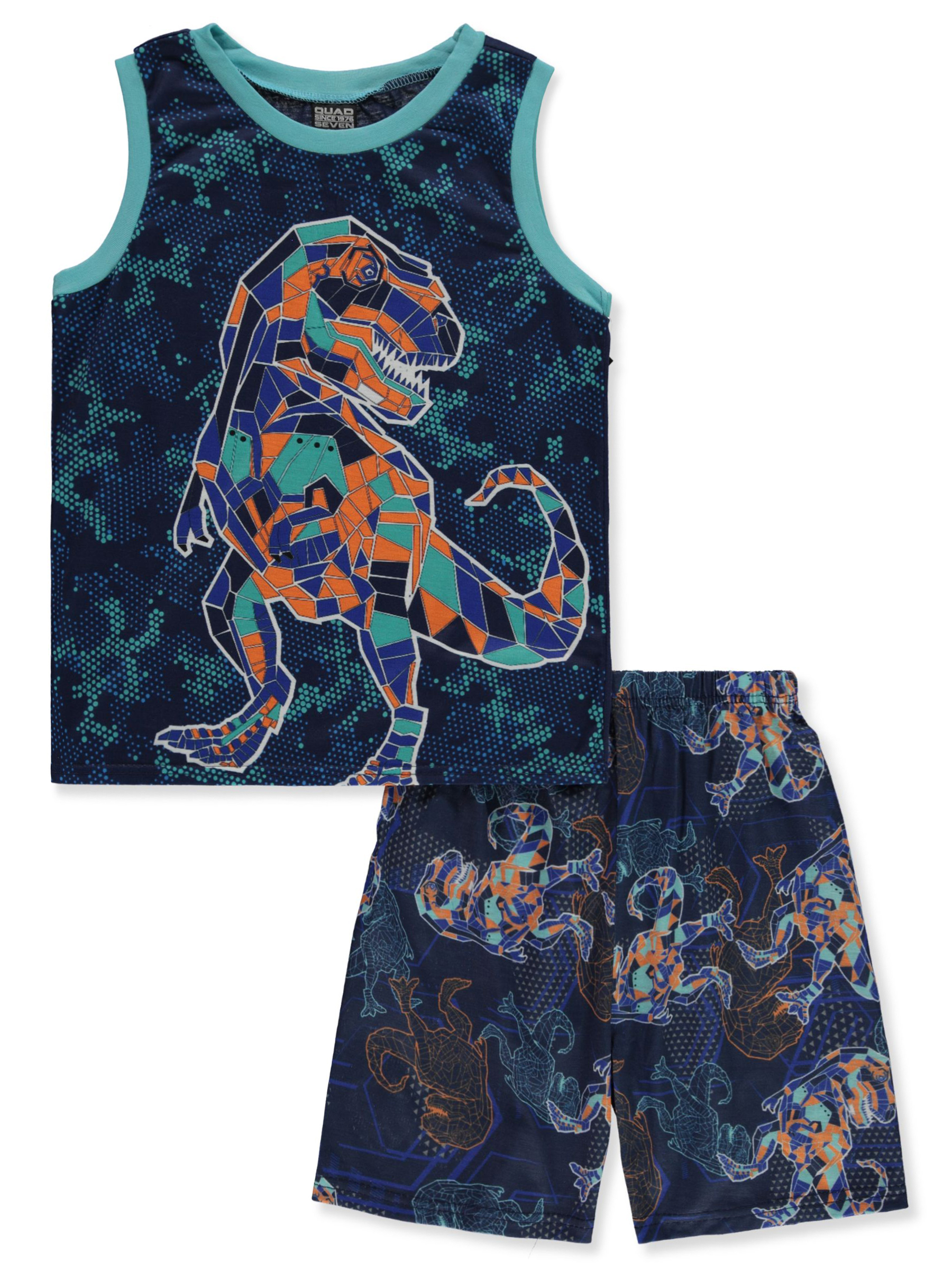 Quad Seven Boys' 2-Piece Shark Tank Top Shorts Set Outfit - blue/aqua ...