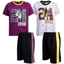 Quad Seven Boys' 4-Piece Performance Mesh Basketball Short and T-Shirt Set