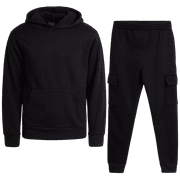 Quad Seven Boys' Fleece Jogger Outfit Set - 2 Piece Basic Pullover Hoodie and Cargo Sweatpants (8-18)