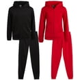 thumbnail image 1 of Quad Seven Boys Fleece Jogger Set - 4 Piece Basic Solid Full Zip Hoodie and Sweatpants (Sizes: 8-18), 1 of 7