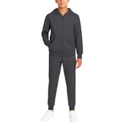 Quad Seven Boys Fleece Jogger Set Cozy Basic Solid Full Zip Hoodie and Sweatpants 2 Piece
