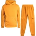 thumbnail image 1 of Quad Seven Boys' Fleece Jogger Set - 2 Piece Basic Solid Pullover Hoodie and Cargo Sweatpants (Size: 8-18), 1 of 7