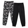 thumbnail image 1 of Quad Seven Boys Joggers Twill Stretch Cargo Pants with Pockets and Elastic Waistband 2 Pack, 1 of 7