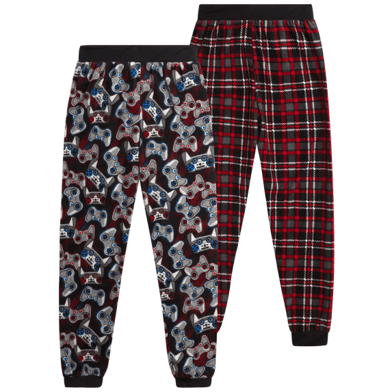 Quad Seven Boys' Pajama Pants - 2 Pack Fleece Sleep and Lounge Pants (Size: 8-18)